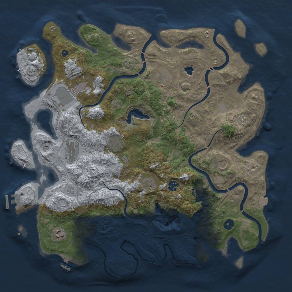 Rust Map: Procedural Map, Size: 4250, Seed: 282212952, 15 Monuments
