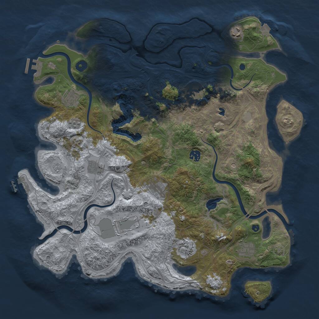 Rust Map: Procedural Map, Size: 4250, Seed: 1720476484, 16 Monuments
