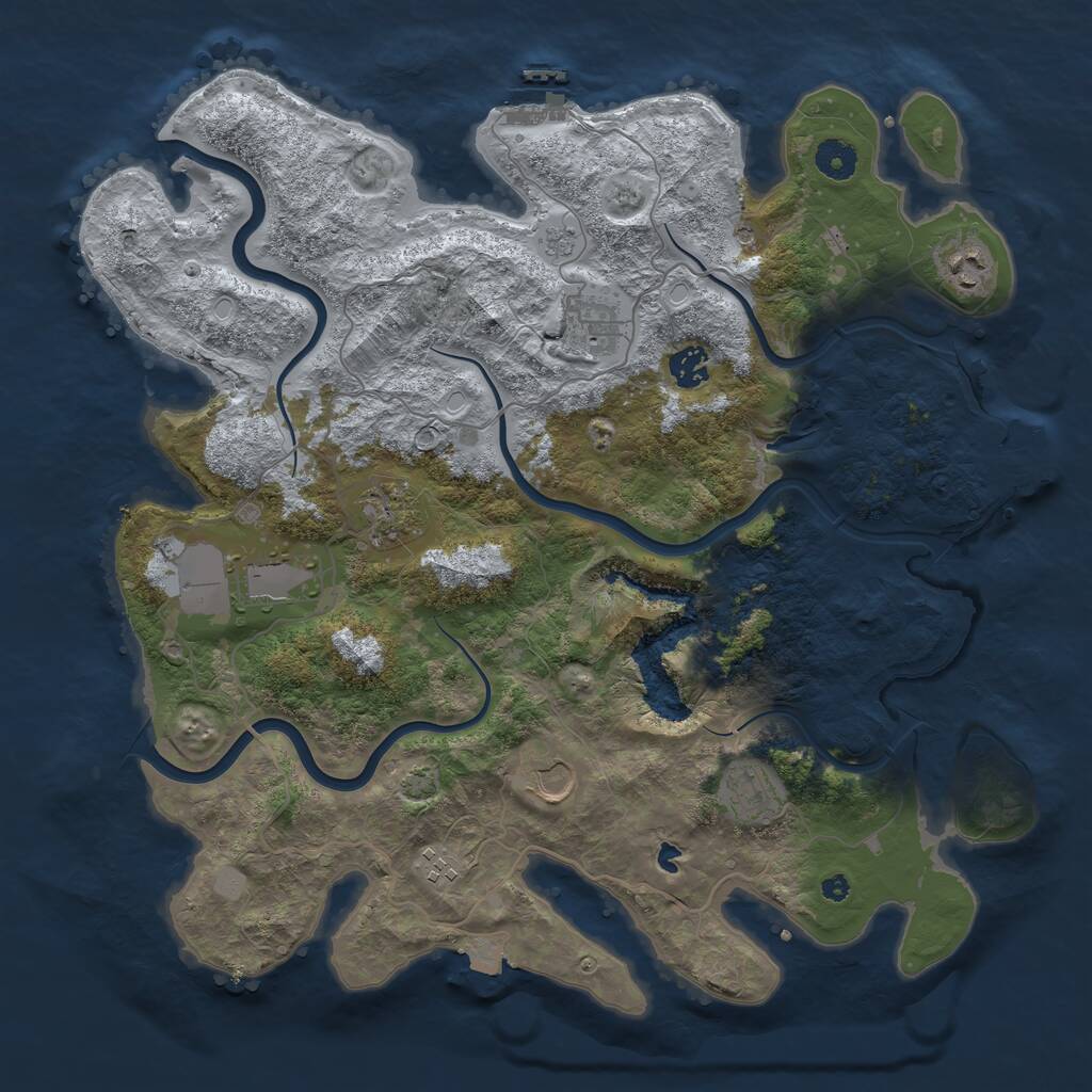 Rust Map: Procedural Map, Size: 4000, Seed: 457239416, 14 Monuments