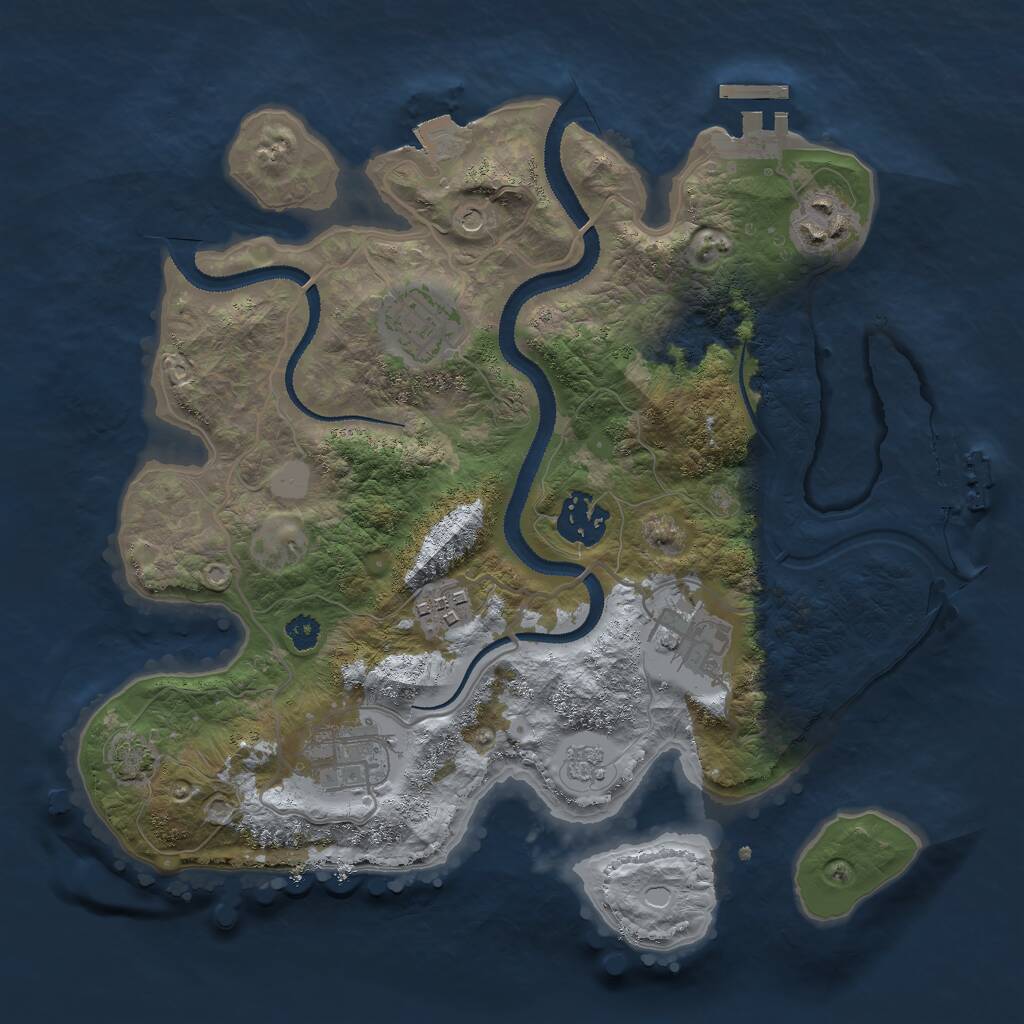 Rust Map: Procedural Map, Size: 3000, Seed: 35418, 12 Monuments