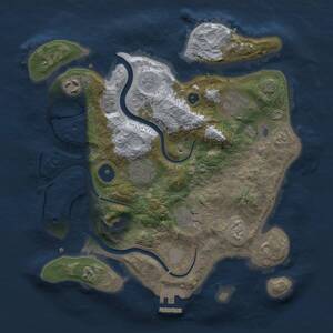 Thumbnail Rust Map: Procedural Map, Size: 3000, Seed: 20880, 10 Monuments
