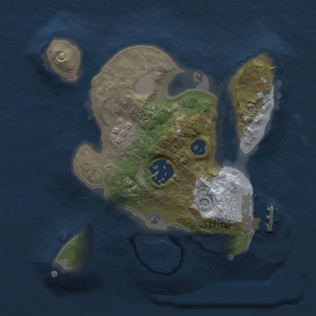 Rust Map: Procedural Map, Size: 2000, Seed: 90129012, 5 Monuments