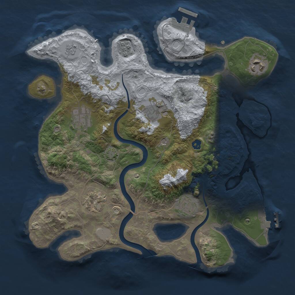 Rust Map: Procedural Map, Size: 3000, Seed: 83749261, 12 Monuments