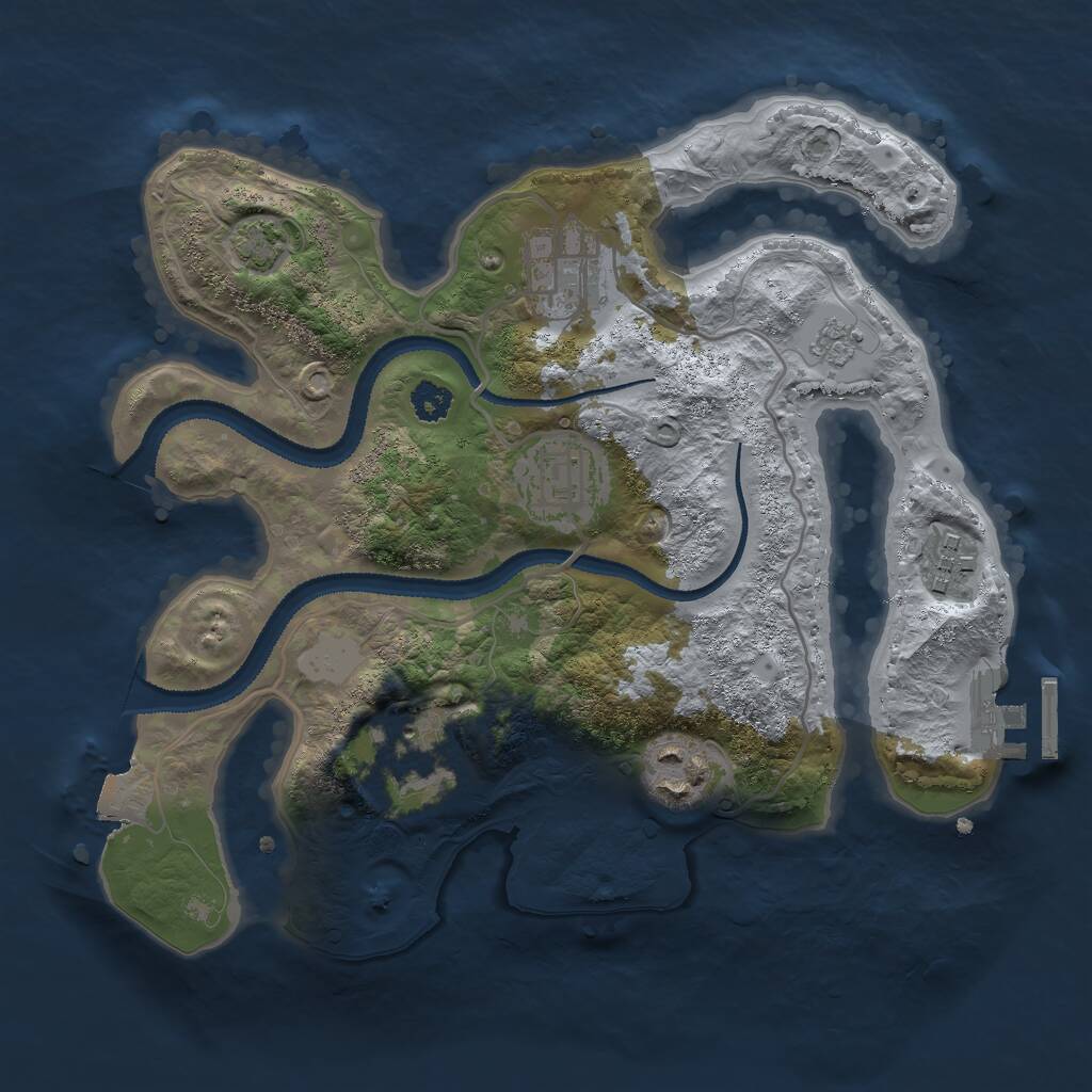 Rust Map: Procedural Map, Size: 2700, Seed: 1786363272, 9 Monuments