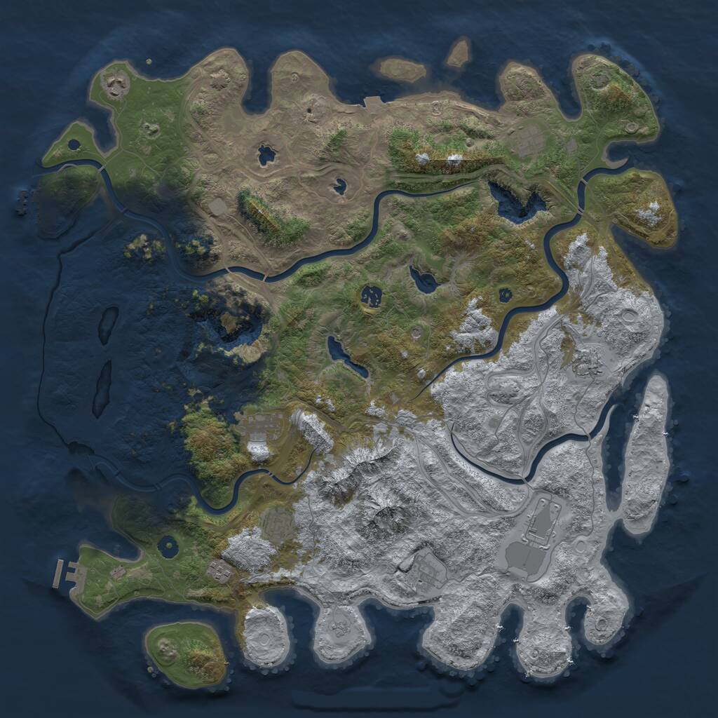 Rust Map: Procedural Map, Size: 5015, Seed: 481951, 15 Monuments