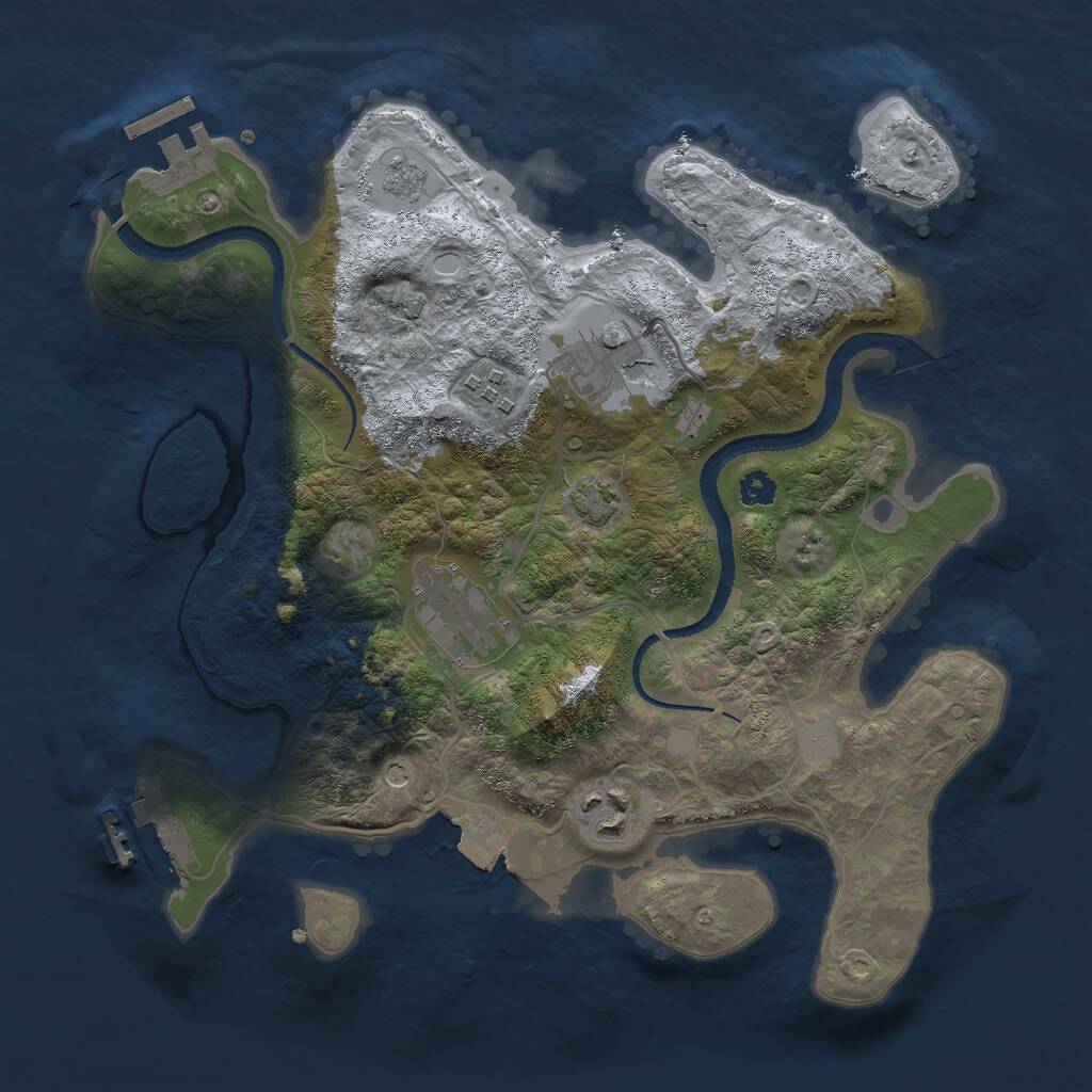 Rust Map: Procedural Map, Size: 3000, Seed: 1962183905, 10 Monuments