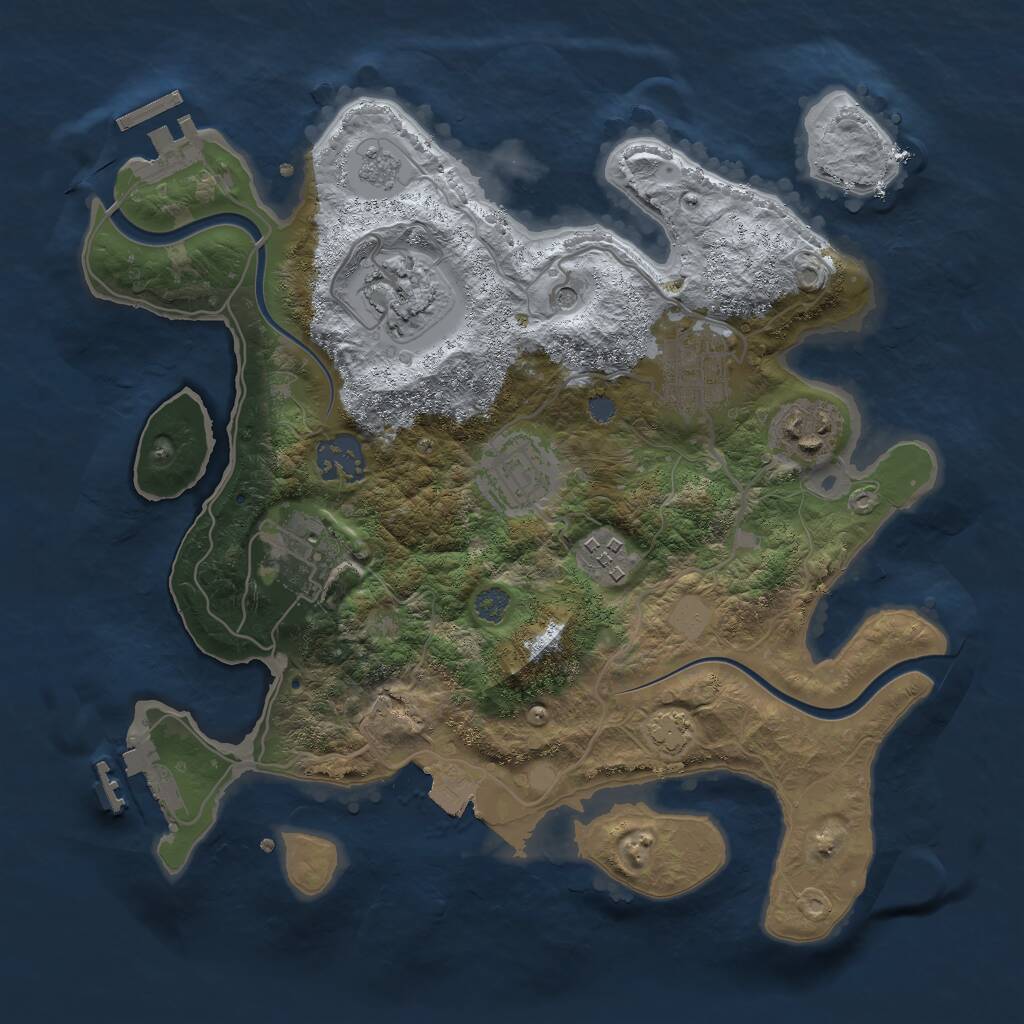 Rust Map: Procedural Map, Size: 3000, Seed: 1962183905, 15 Monuments