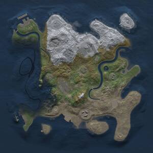 Thumbnail Rust Map: Procedural Map, Size: 3000, Seed: 1962183905, 10 Monuments