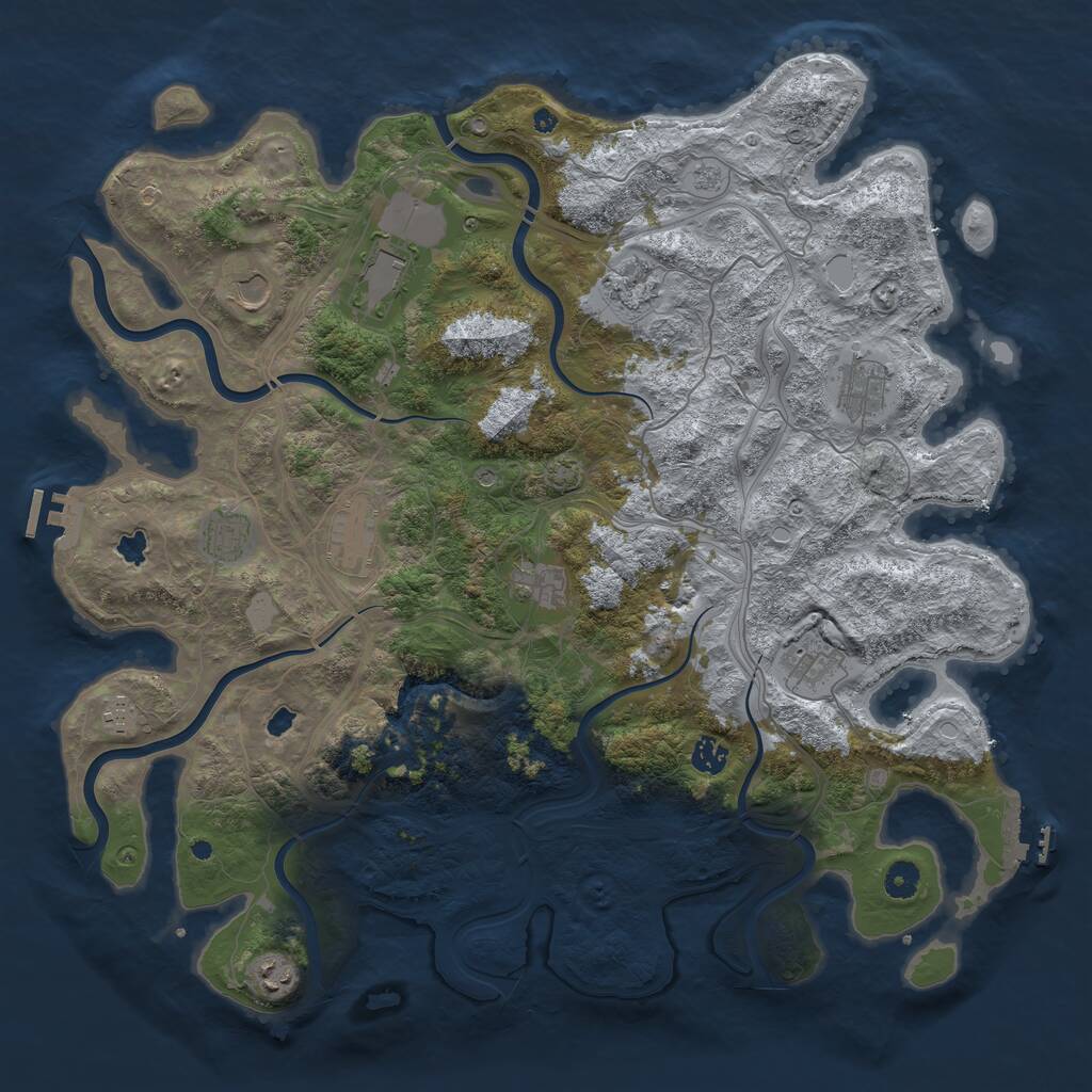 Rust Map: Procedural Map, Size: 4500, Seed: 278069761, 17 Monuments
