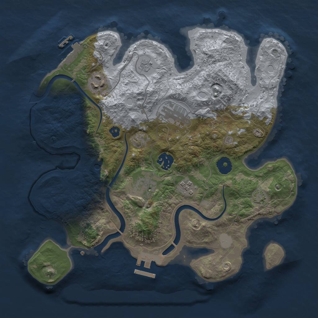 Rust Map: Procedural Map, Size: 3000, Seed: 1424216187, 11 Monuments