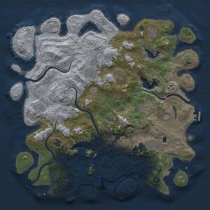 Thumbnail Rust Map: Procedural Map, Size: 4500, Seed: 1334868066, 18 Monuments