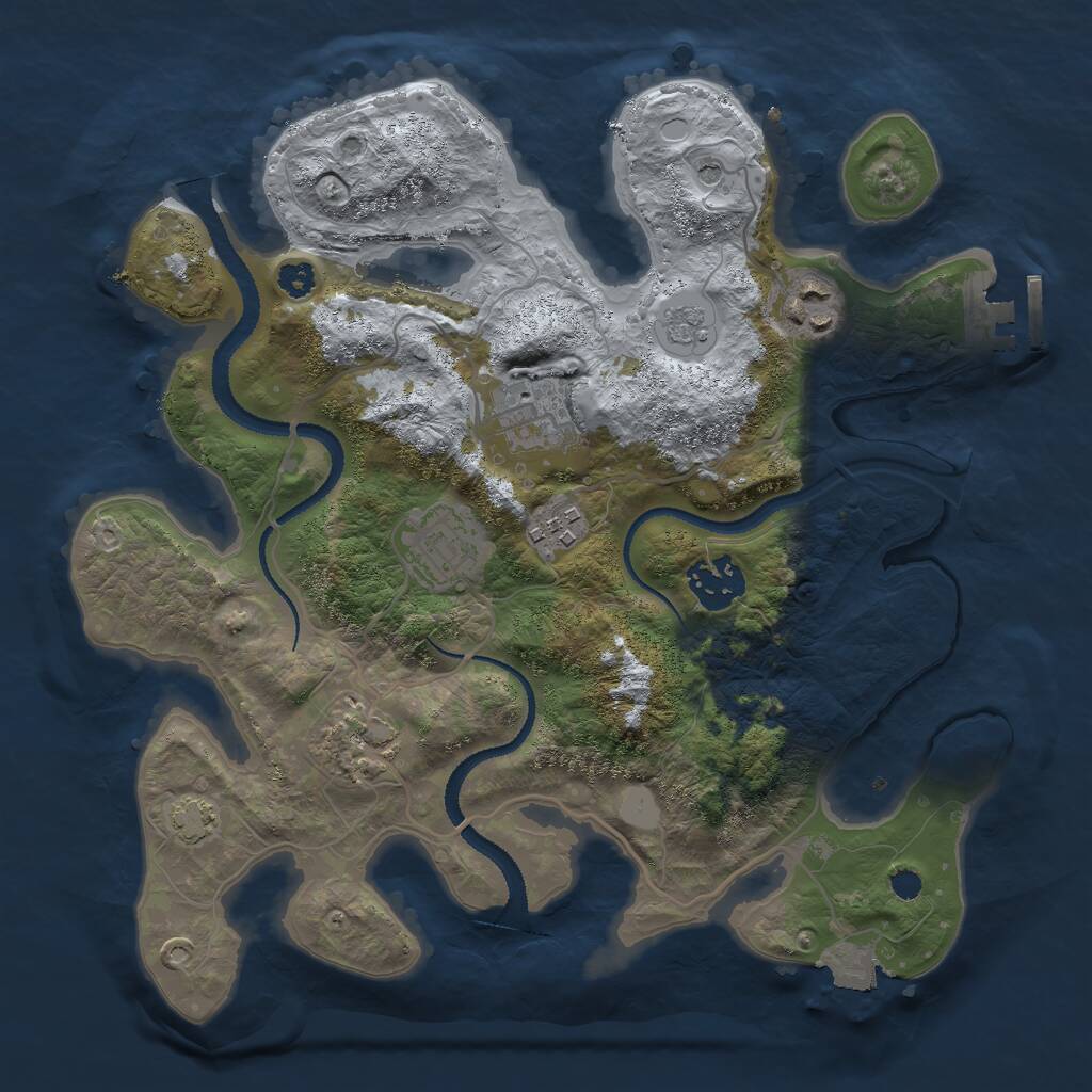 Rust Map: Procedural Map, Size: 3000, Seed: 303019848, 11 Monuments