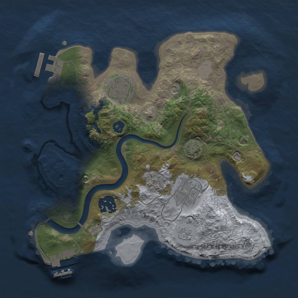 Rust Map: Procedural Map, Size: 2500, Seed: 1426098083, 10 Monuments