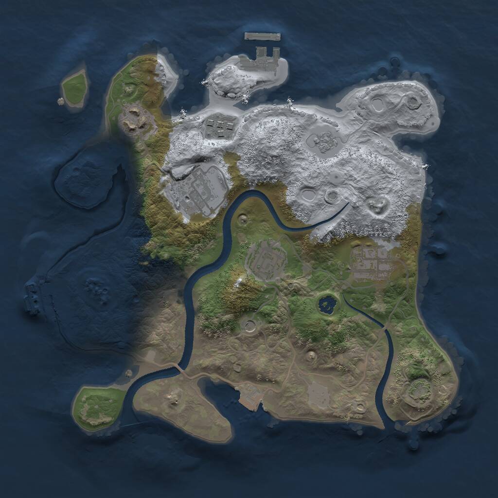 Rust Map: Procedural Map, Size: 2800, Seed: 1749592830, 11 Monuments