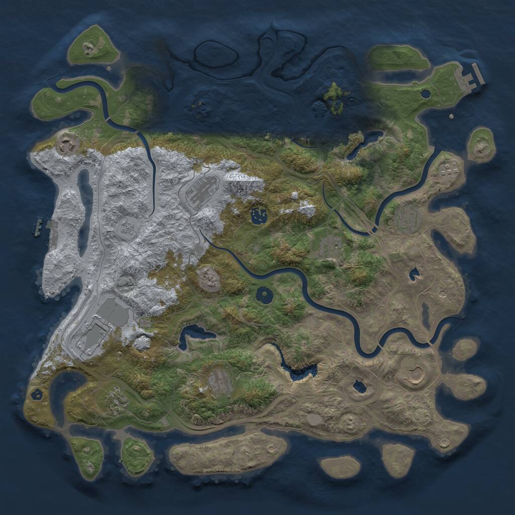 Rust Map: Procedural Map, Size: 4500, Seed: 27189, 16 Monuments