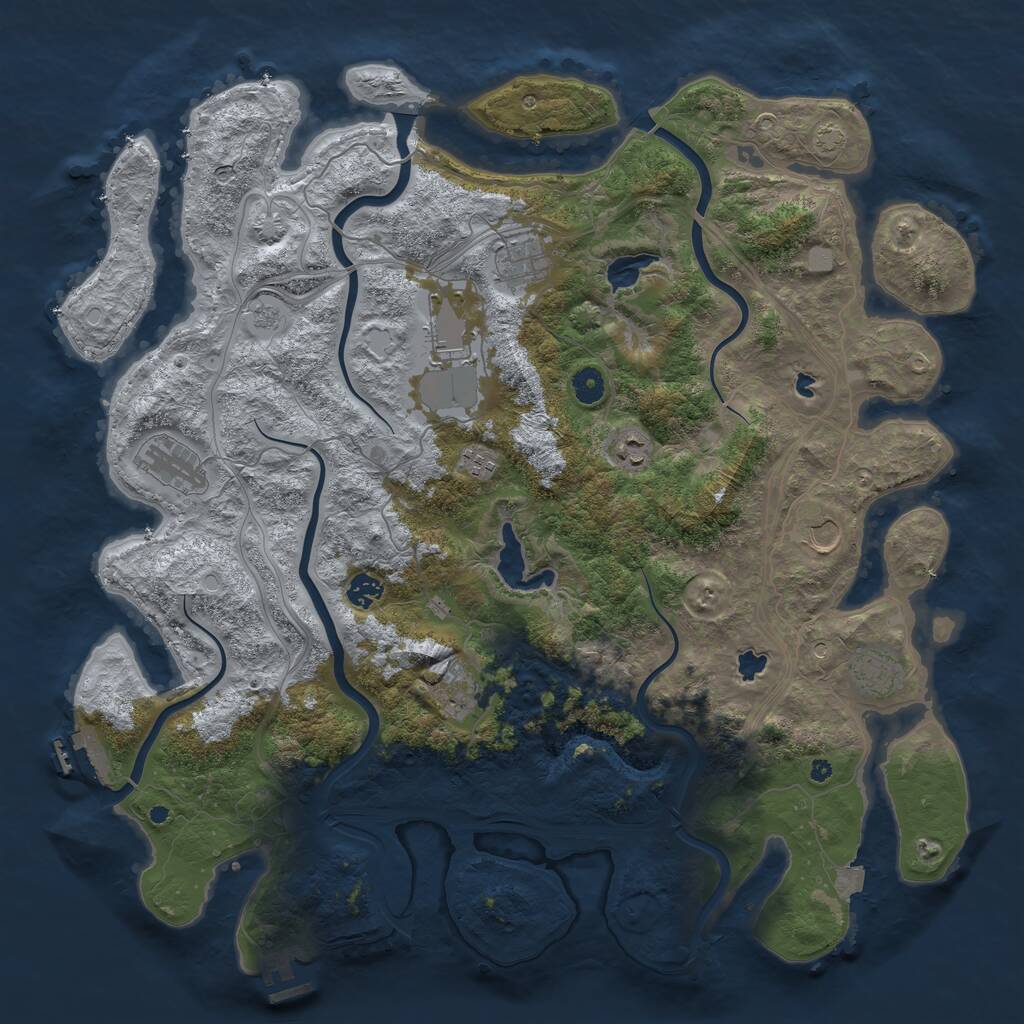 Rust Map: Procedural Map, Size: 4555, Seed: 868352047, 15 Monuments