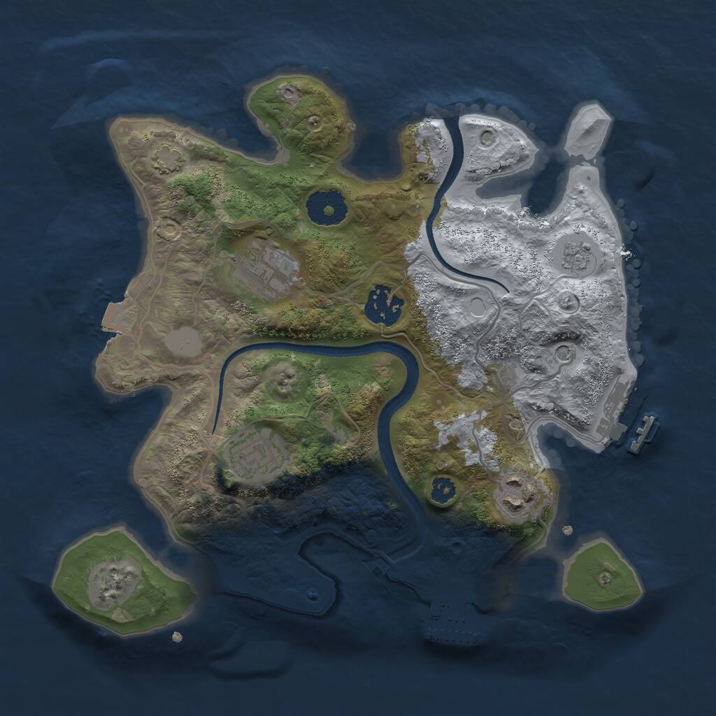 Rust Map: Procedural Map, Size: 2800, Seed: 1291918685, 10 Monuments