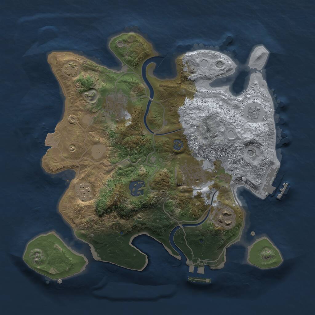 Rust Map: Procedural Map, Size: 2800, Seed: 1291918685, 13 Monuments