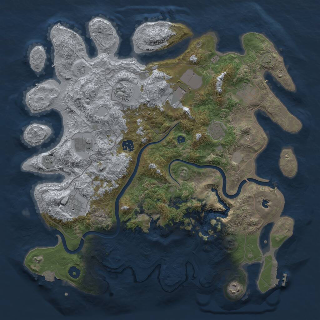 Rust Map: Procedural Map, Size: 4000, Seed: 782161968, 14 Monuments
