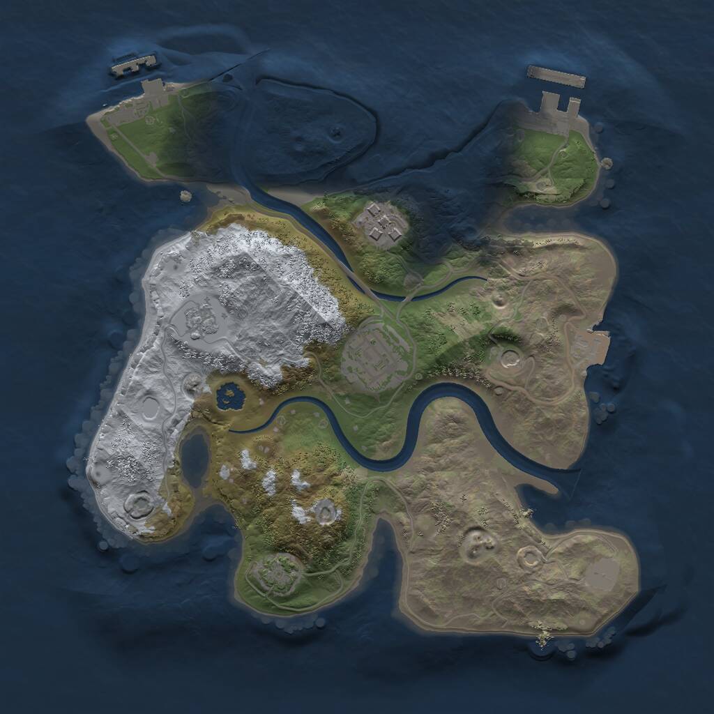 Rust Map: Procedural Map, Size: 2475, Seed: 331980823, 8 Monuments