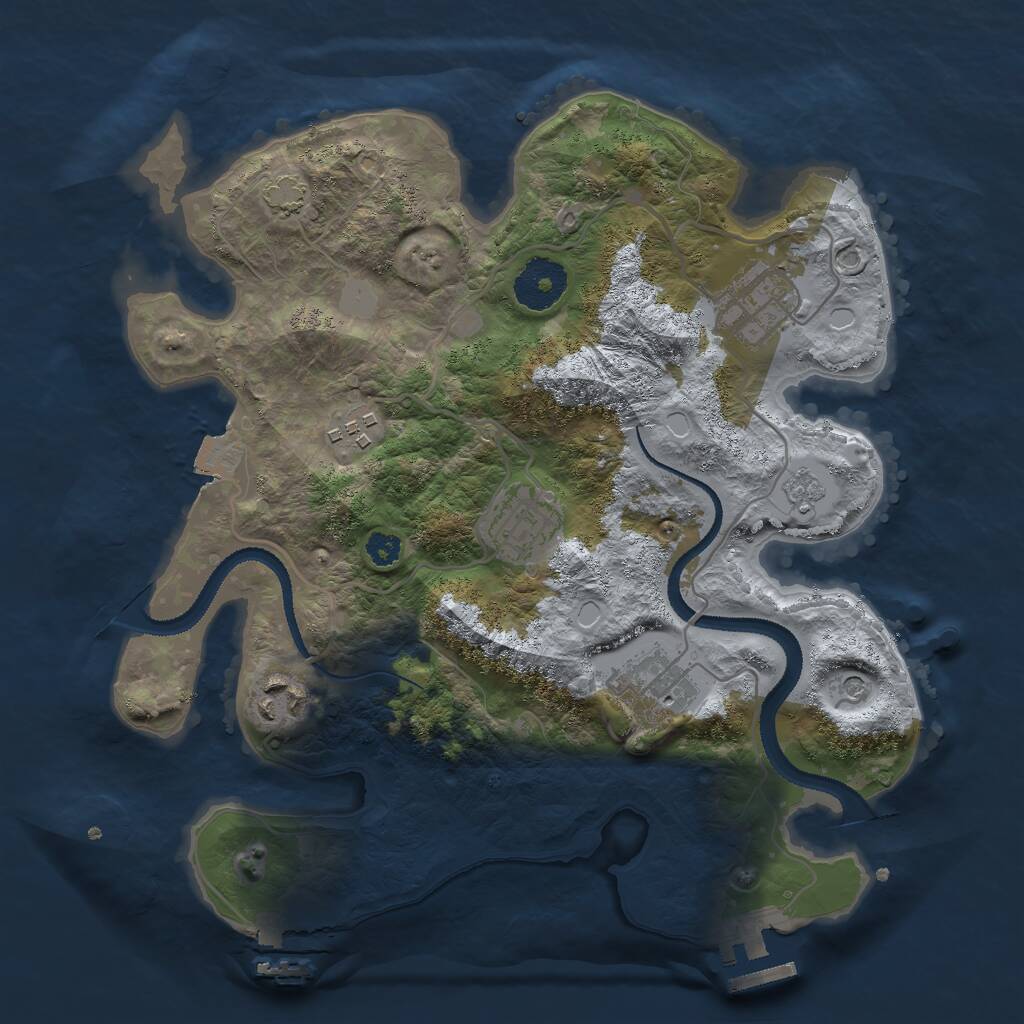 Rust Map: Procedural Map, Size: 3000, Seed: 22673, 11 Monuments