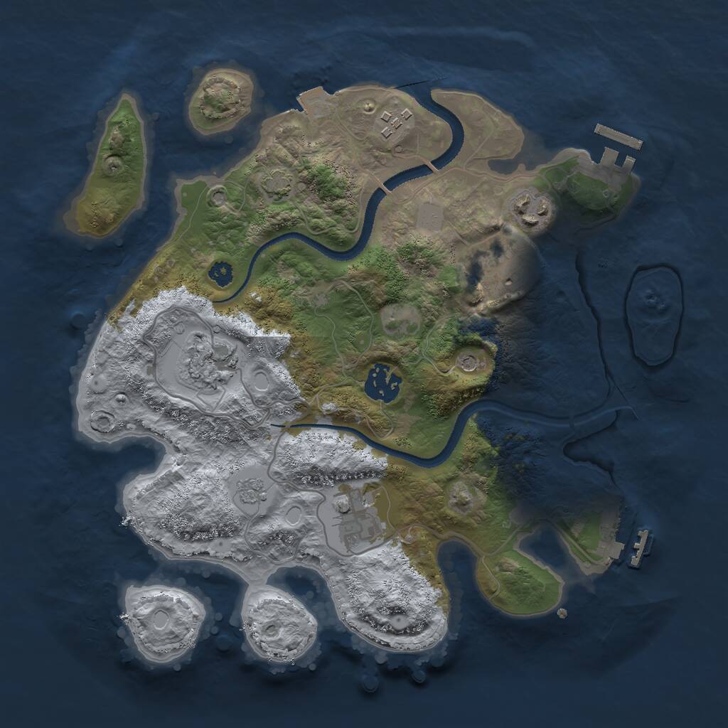 Rust Map: Procedural Map, Size: 3000, Seed: 12341234, 12 Monuments