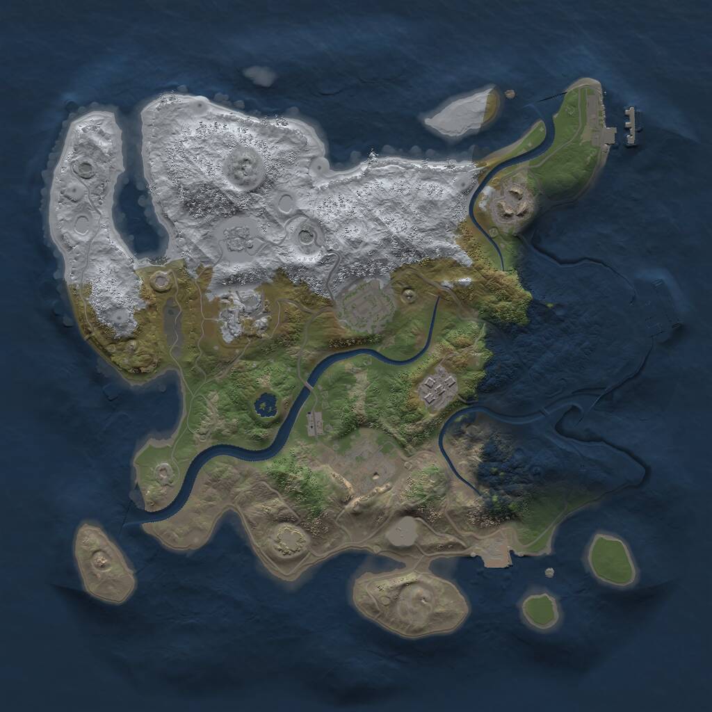 Rust Map: Procedural Map, Size: 3000, Seed: 8675311, 11 Monuments