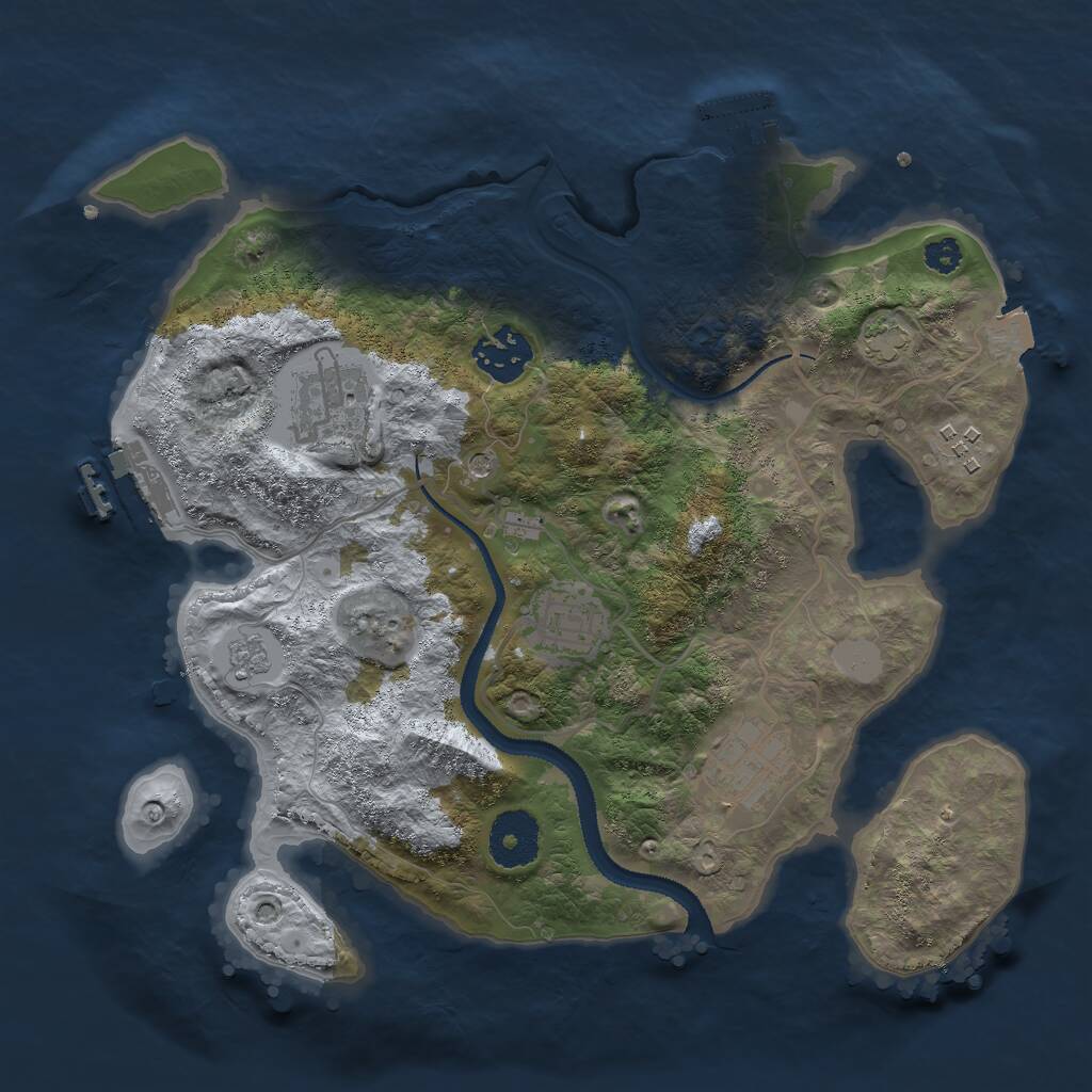 Rust Map: Procedural Map, Size: 3000, Seed: 1342535411, 11 Monuments
