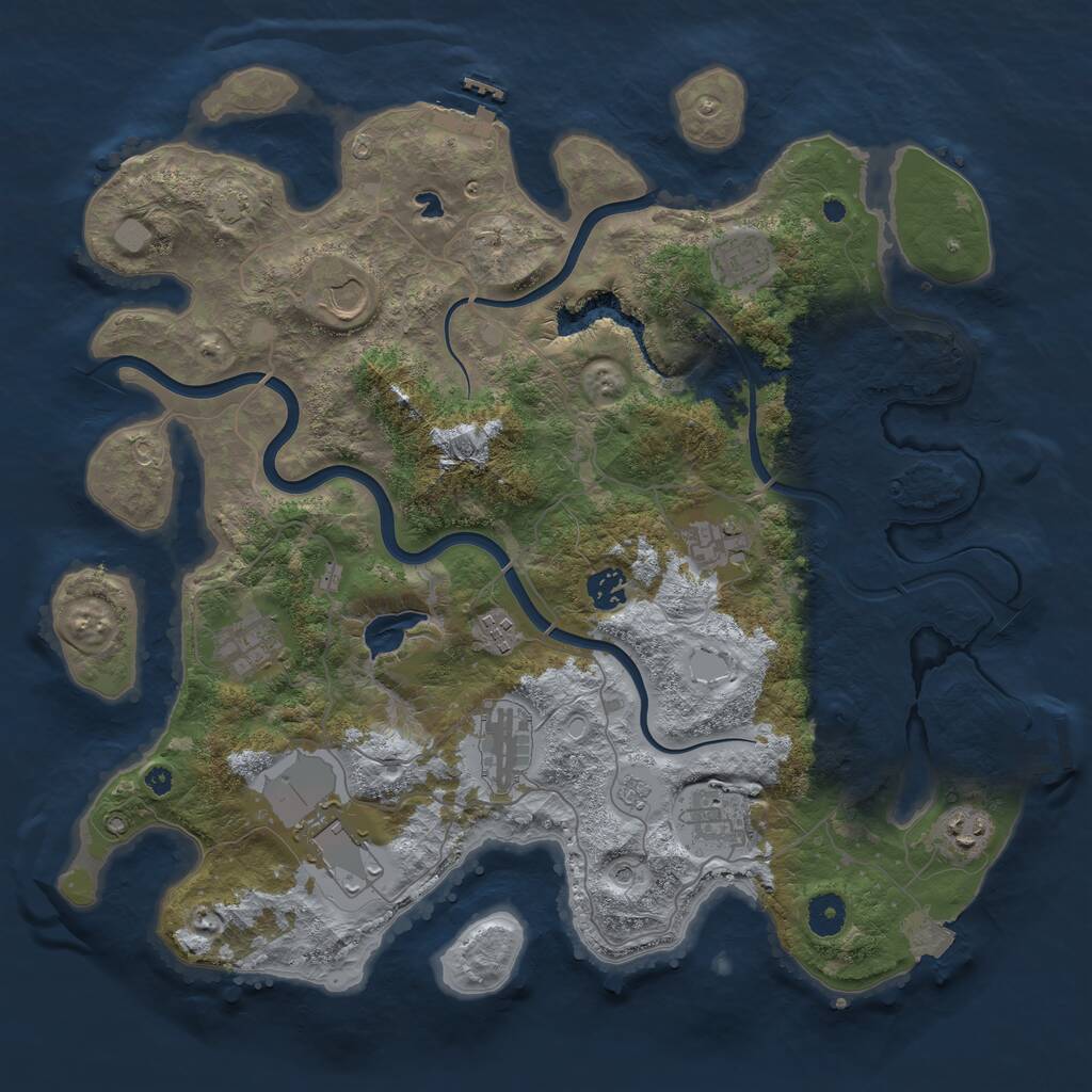 Rust Map: Procedural Map, Size: 4000, Seed: 765238292, 16 Monuments