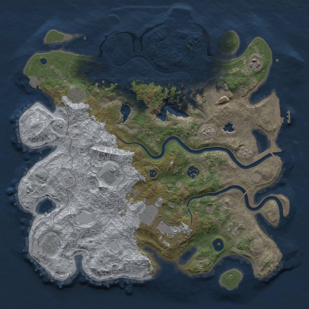 Rust Map: Procedural Map, Size: 4000, Seed: 1754692493, 15 Monuments
