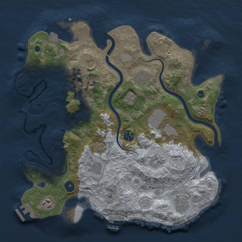 Rust Map: Procedural Map, Size: 3500, Seed: 1426098083, 15 Monuments