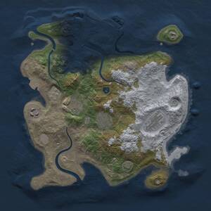 Thumbnail Rust Map: Procedural Map, Size: 3000, Seed: 726799375, 10 Monuments
