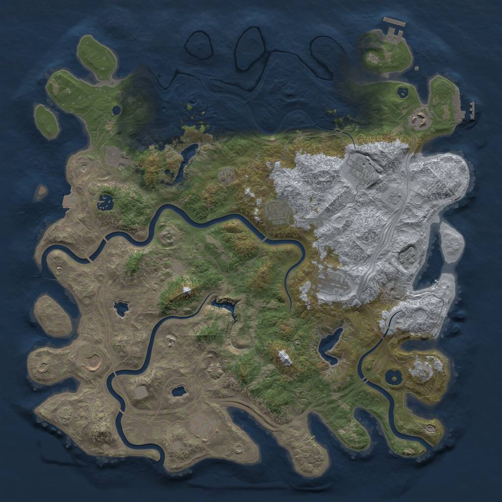 Rust Map: Procedural Map, Size: 4500, Seed: 2009818051, 15 Monuments