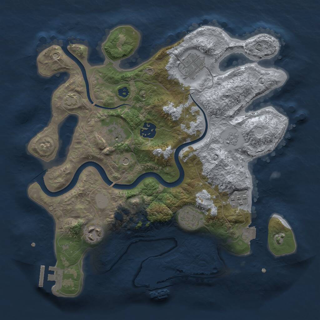 Rust Map: Procedural Map, Size: 3000, Seed: 1508588666, 12 Monuments