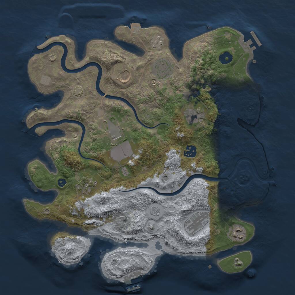 Rust Map: Procedural Map, Size: 3500, Seed: 22231259, 15 Monuments