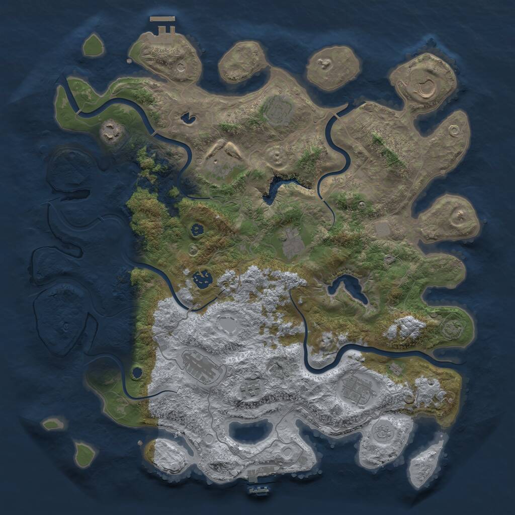 Rust Map: Procedural Map, Size: 4125, Seed: 41070293, 15 Monuments
