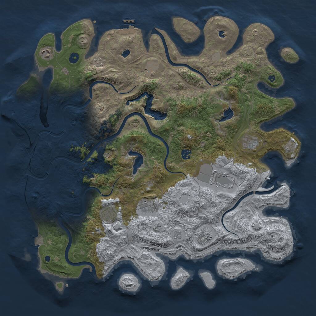Rust Map: Procedural Map, Size: 4500, Seed: 2007559305, 15 Monuments