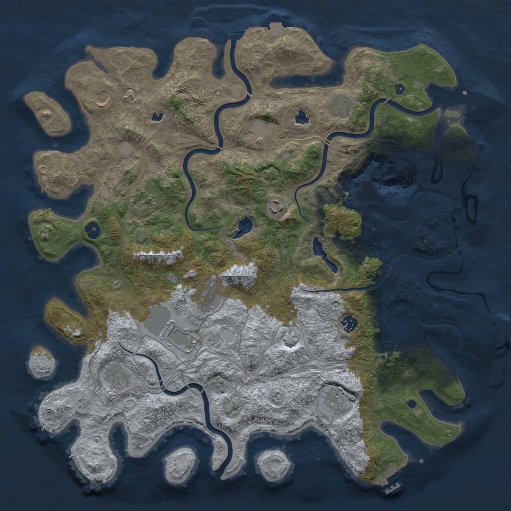 Rust Map: Procedural Map, Size: 4800, Seed: 7774545, 17 Monuments