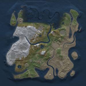 Thumbnail Rust Map: Procedural Map, Size: 3500, Seed: 1317709680, 15 Monuments