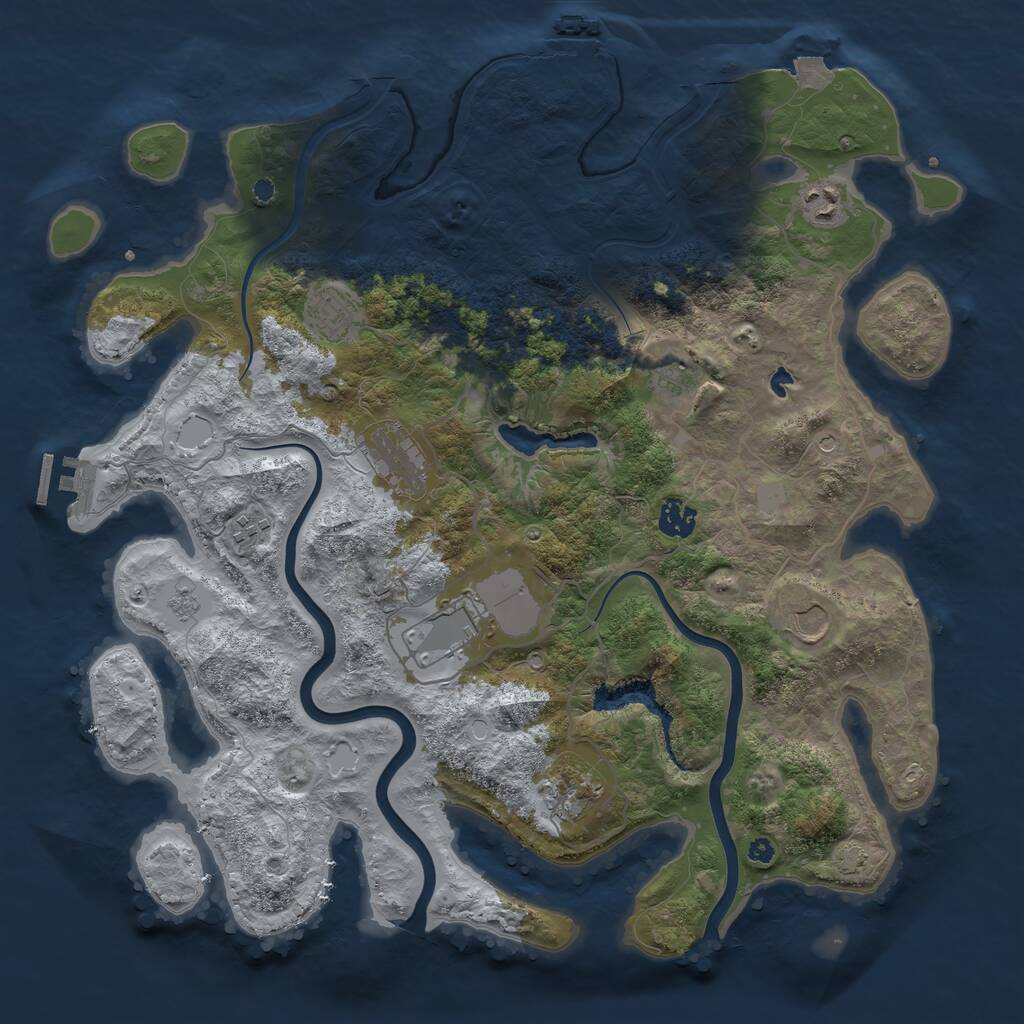 Rust Map: Procedural Map, Size: 4000, Seed: 195452158, 15 Monuments
