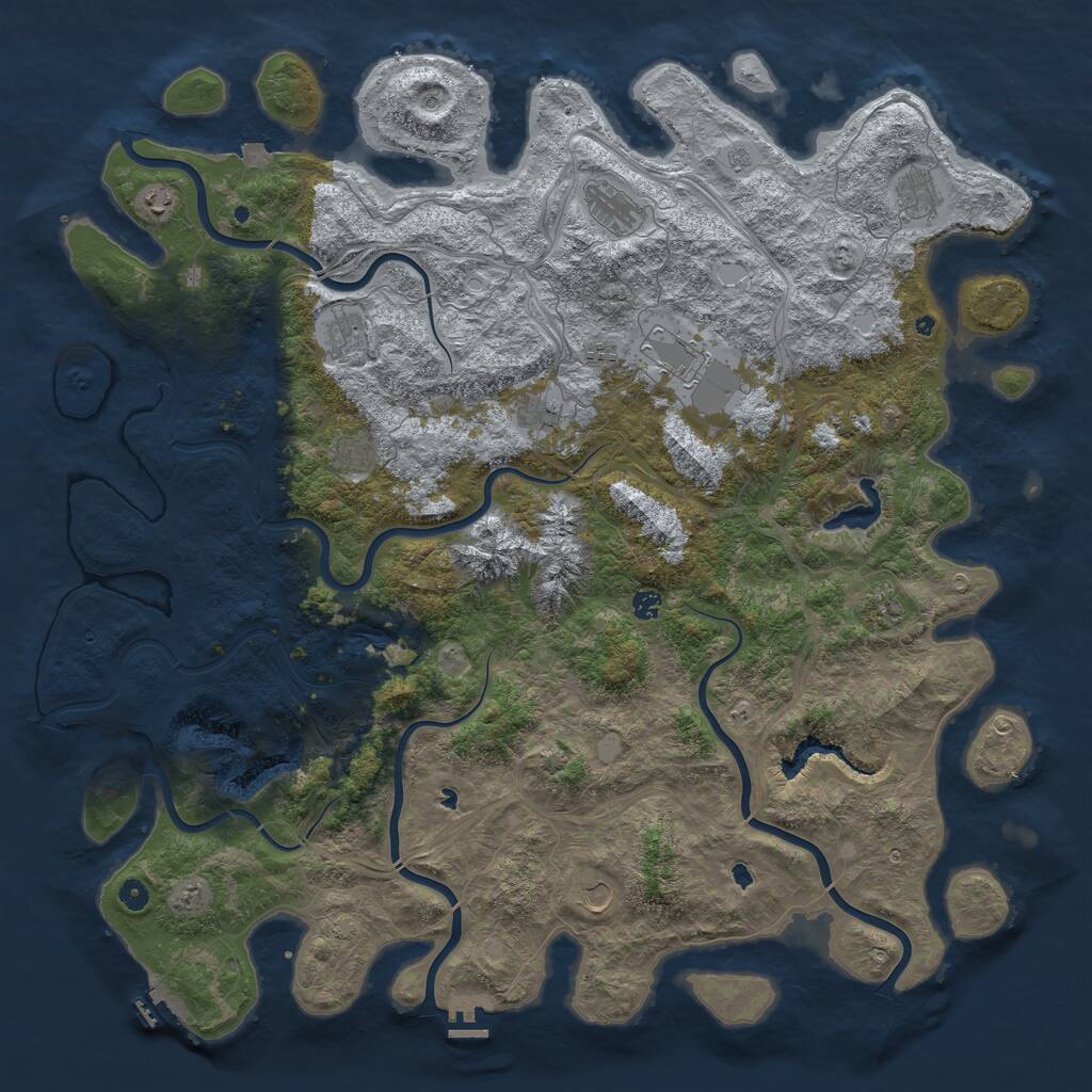 Rust Map: Procedural Map, Size: 5499, Seed: 1, 17 Monuments