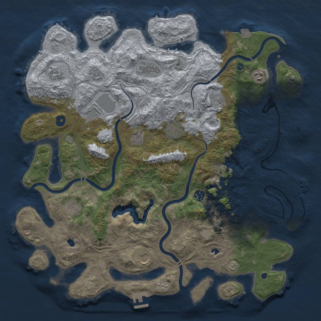 Rust Map: Procedural Map, Size: 4500, Seed: 276451, 17 Monuments
