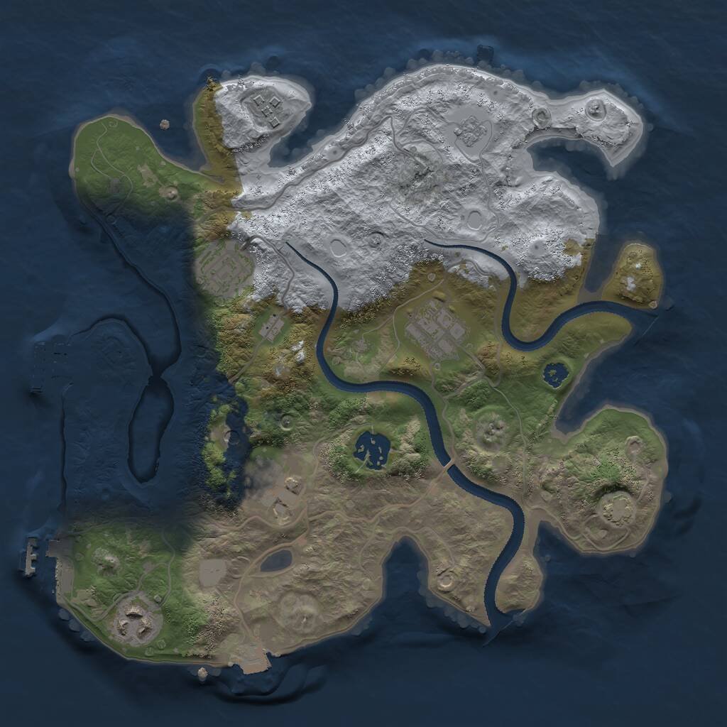 Rust Map: Procedural Map, Size: 3000, Seed: 6742069, 12 Monuments