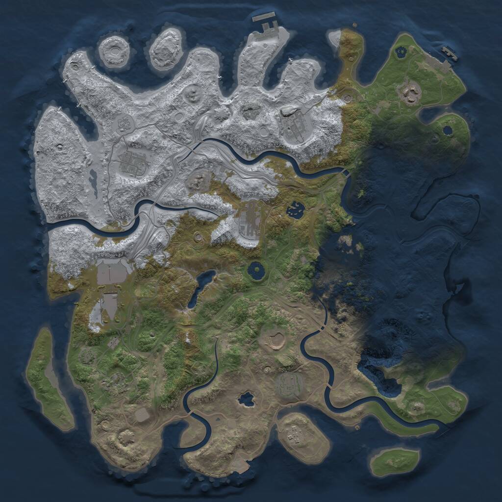 Rust Map: Procedural Map, Size: 4350, Seed: 39475291, 17 Monuments
