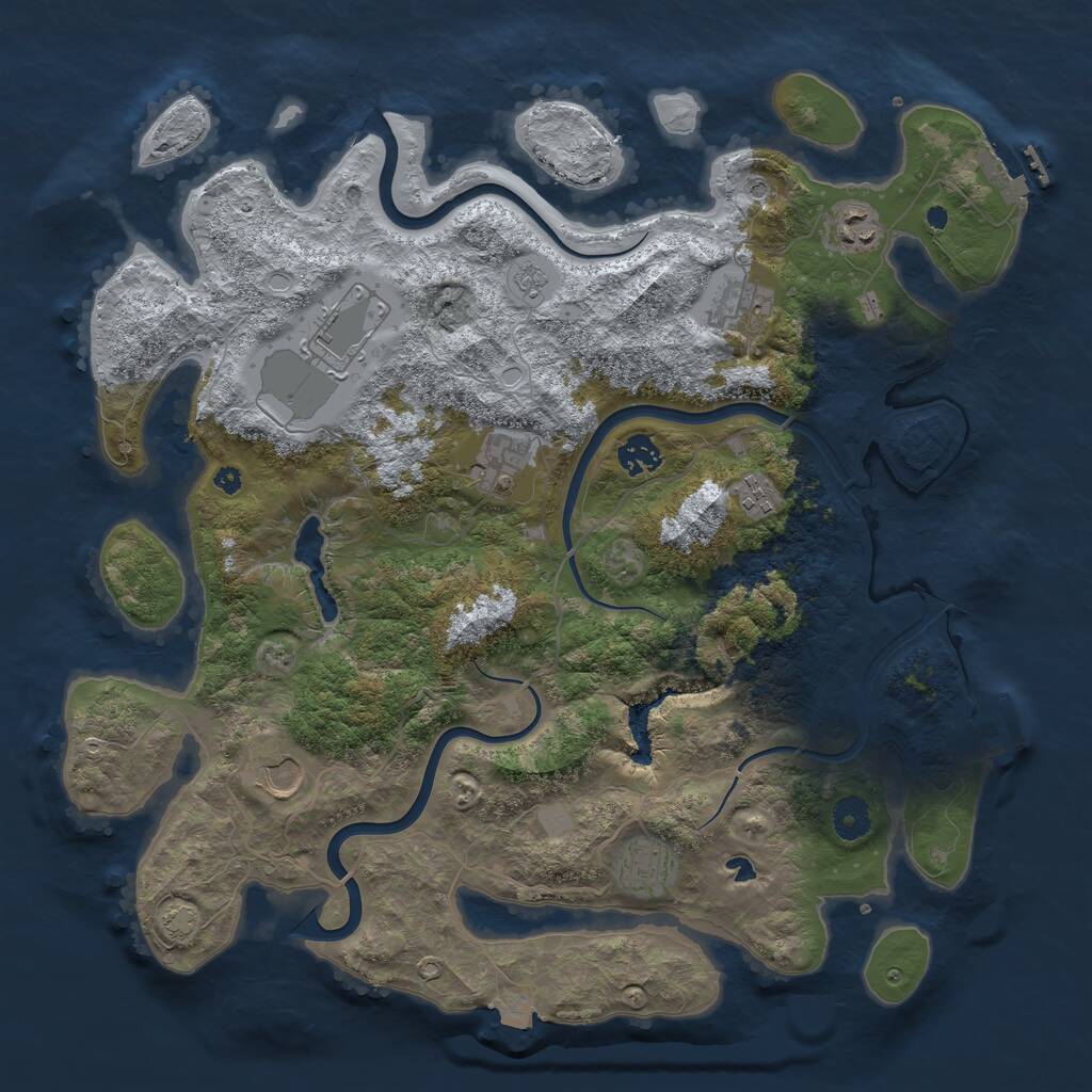 Rust Map: Procedural Map, Size: 4000, Seed: 94648, 14 Monuments