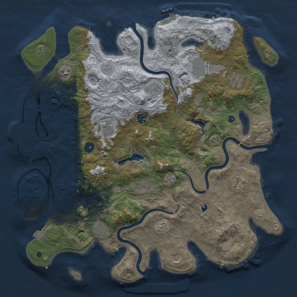 Rust Map: Procedural Map, Size: 4350, Seed: 8243215, 17 Monuments