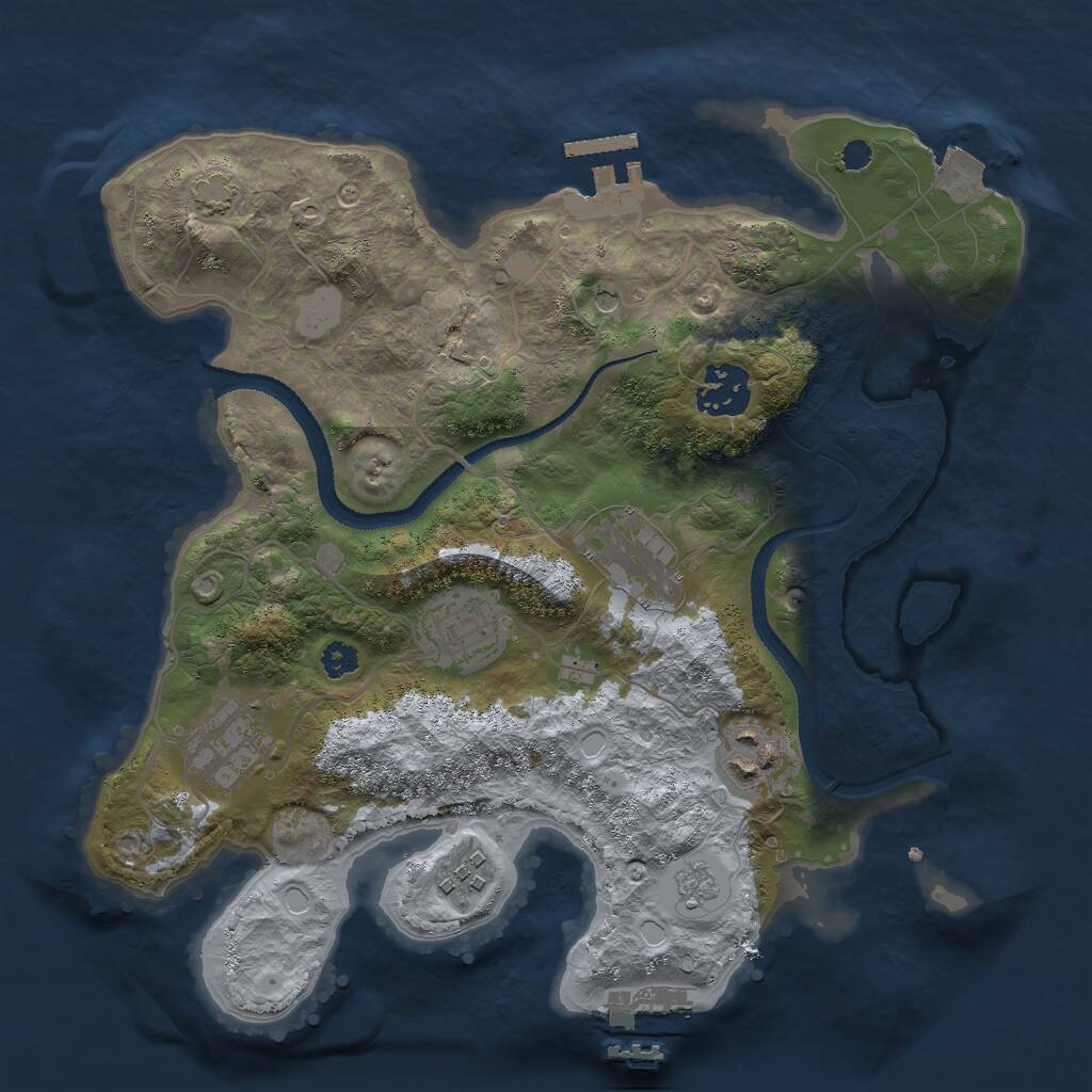 Rust Map: Procedural Map, Size: 3000, Seed: 49261, 12 Monuments
