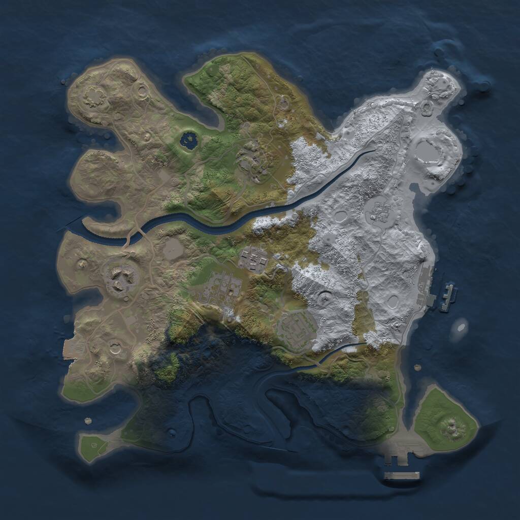 Rust Map: Procedural Map, Size: 3000, Seed: 5896, 11 Monuments