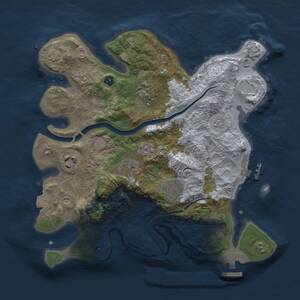 Thumbnail Rust Map: Procedural Map, Size: 3000, Seed: 5896, 11 Monuments