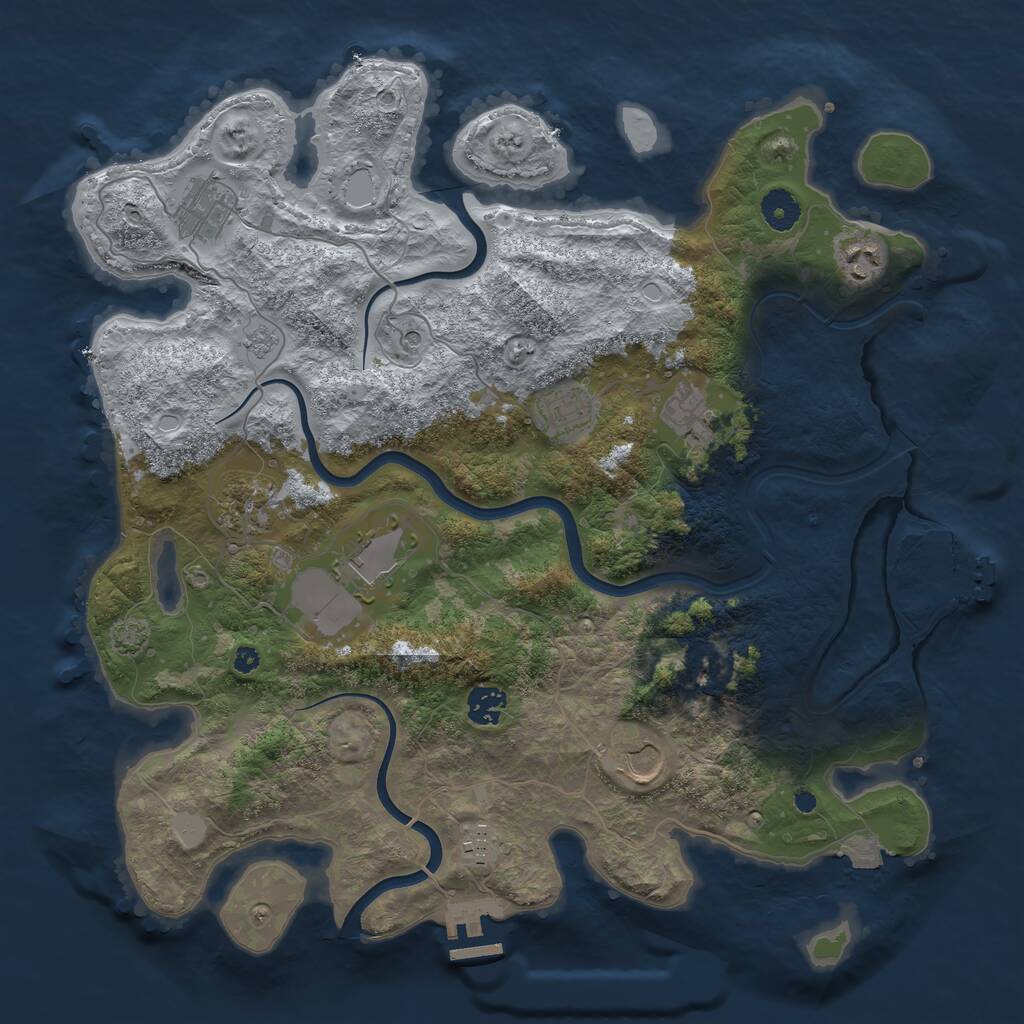 Rust Map: Procedural Map, Size: 3900, Seed: 291807376, 15 Monuments